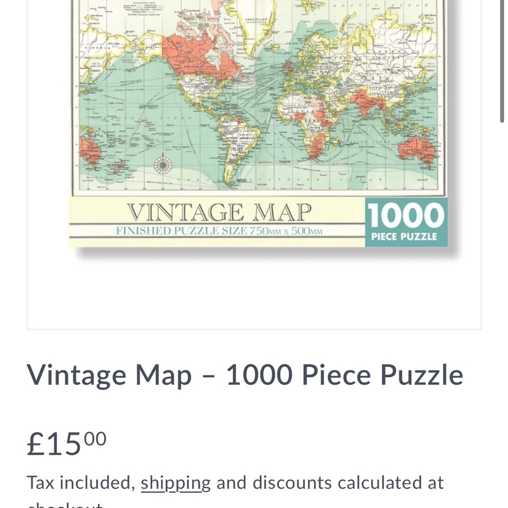 BNIB - Robert Frederick Vintage Style World Map Puzzle - 1000 Pieces - from UK. - Picture 3 of 3